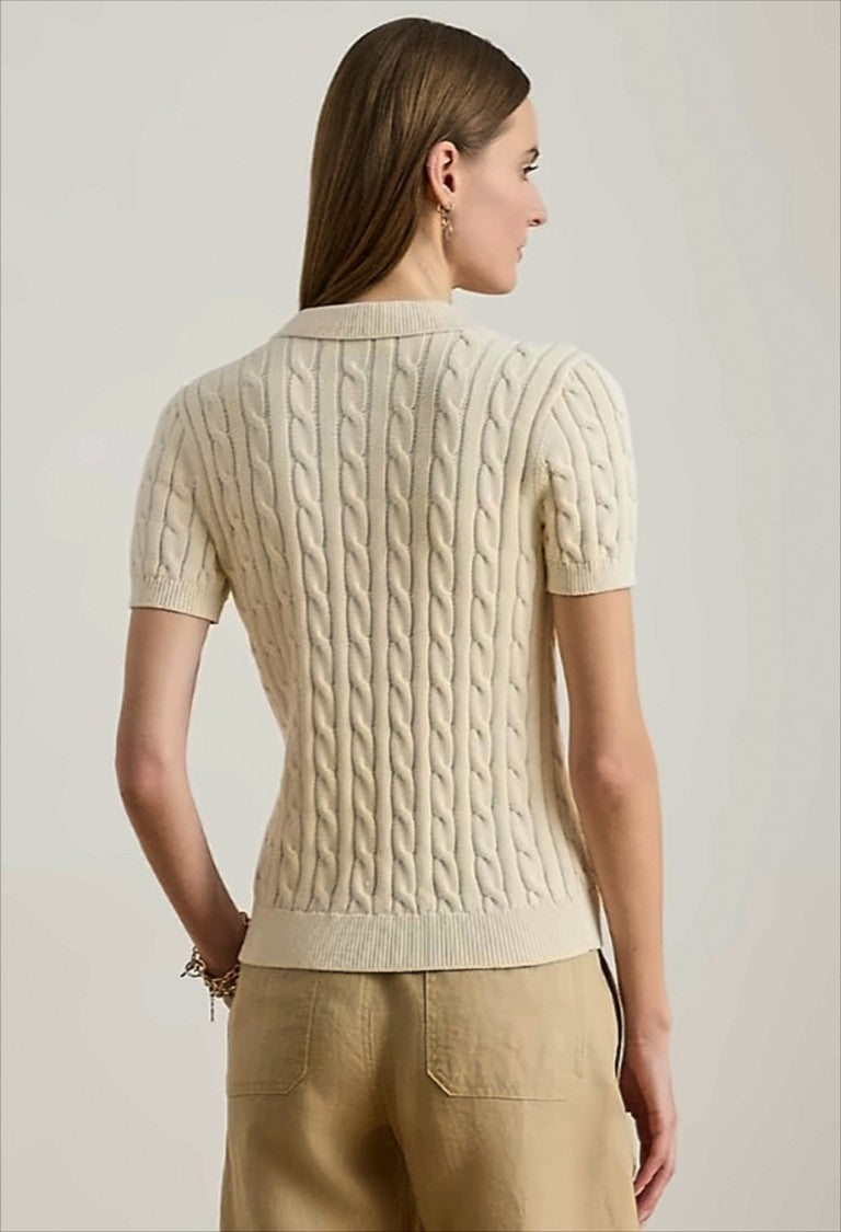 Polo Ralph Lauren Cable-Knit Cotton Polo Shirt