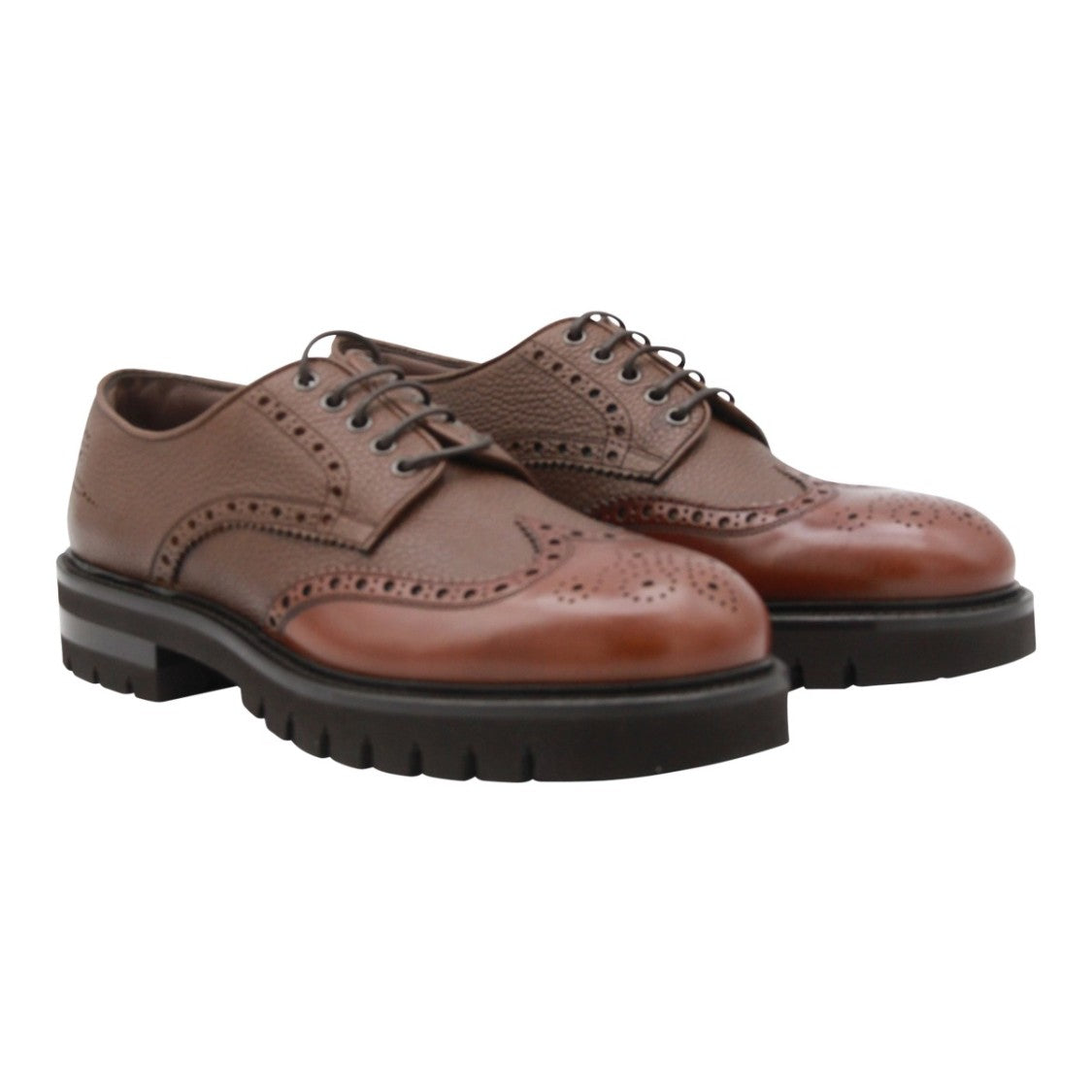Ferragamo Brogue-Style Flat Shoes With Wingtip Design