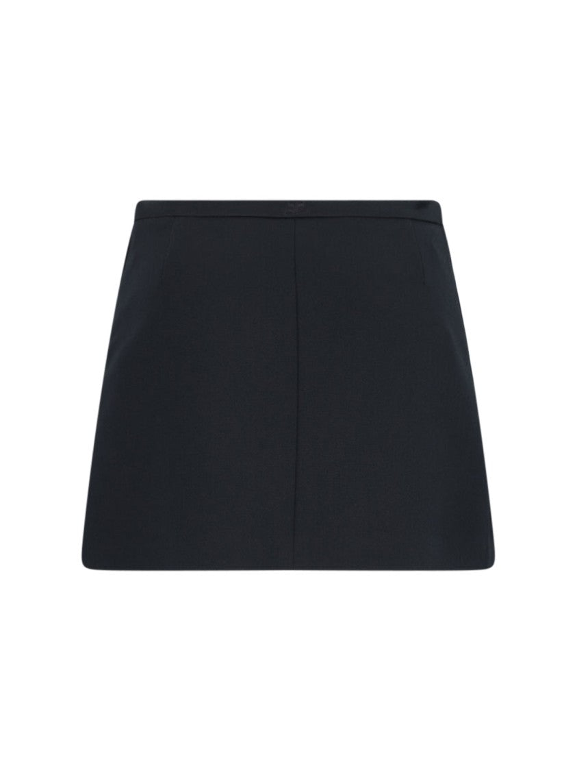 Courrèges Zip Mini Skirt In Black Fabric