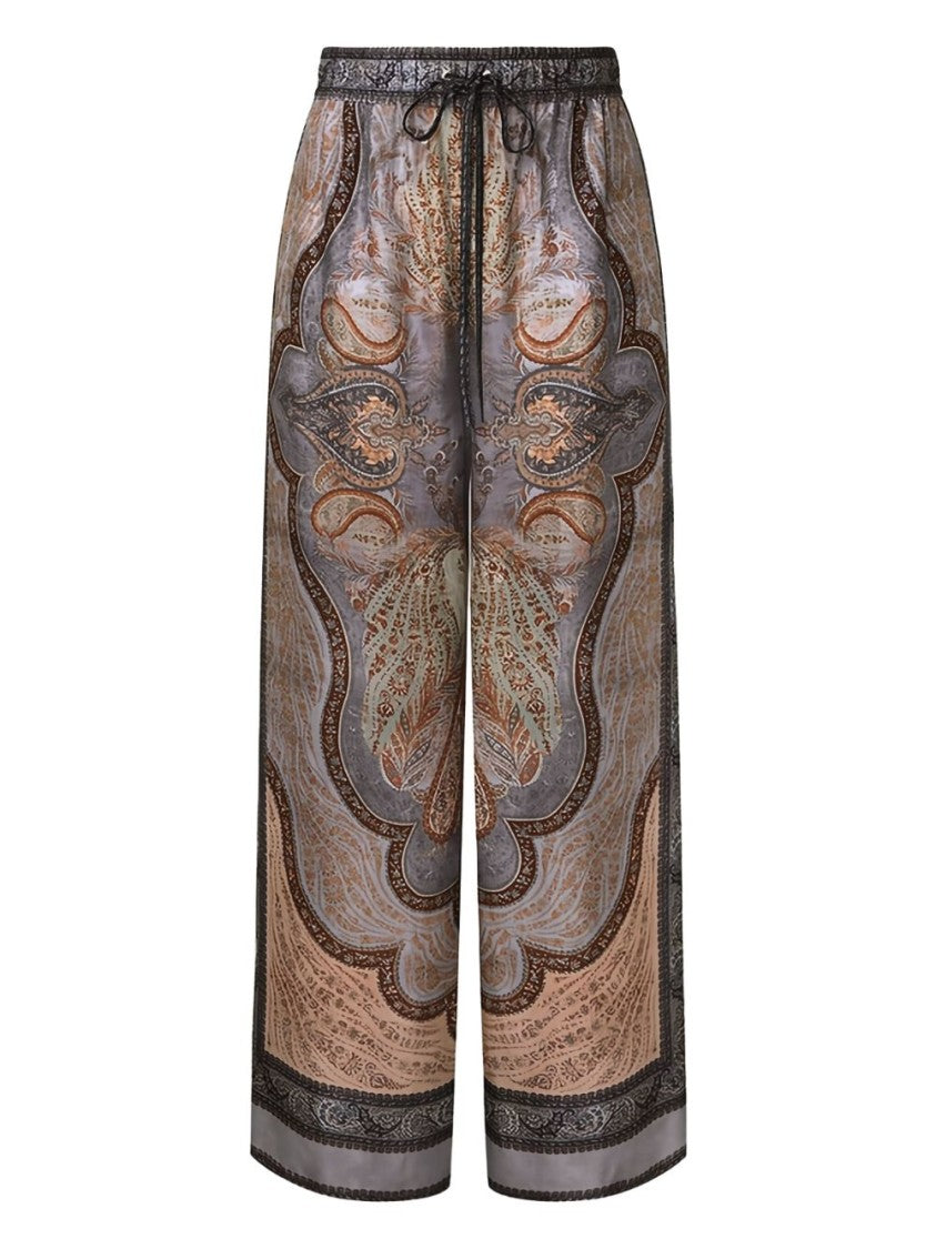 Zimmermann Wide-Leg Trousers With Intricate Paisley Print