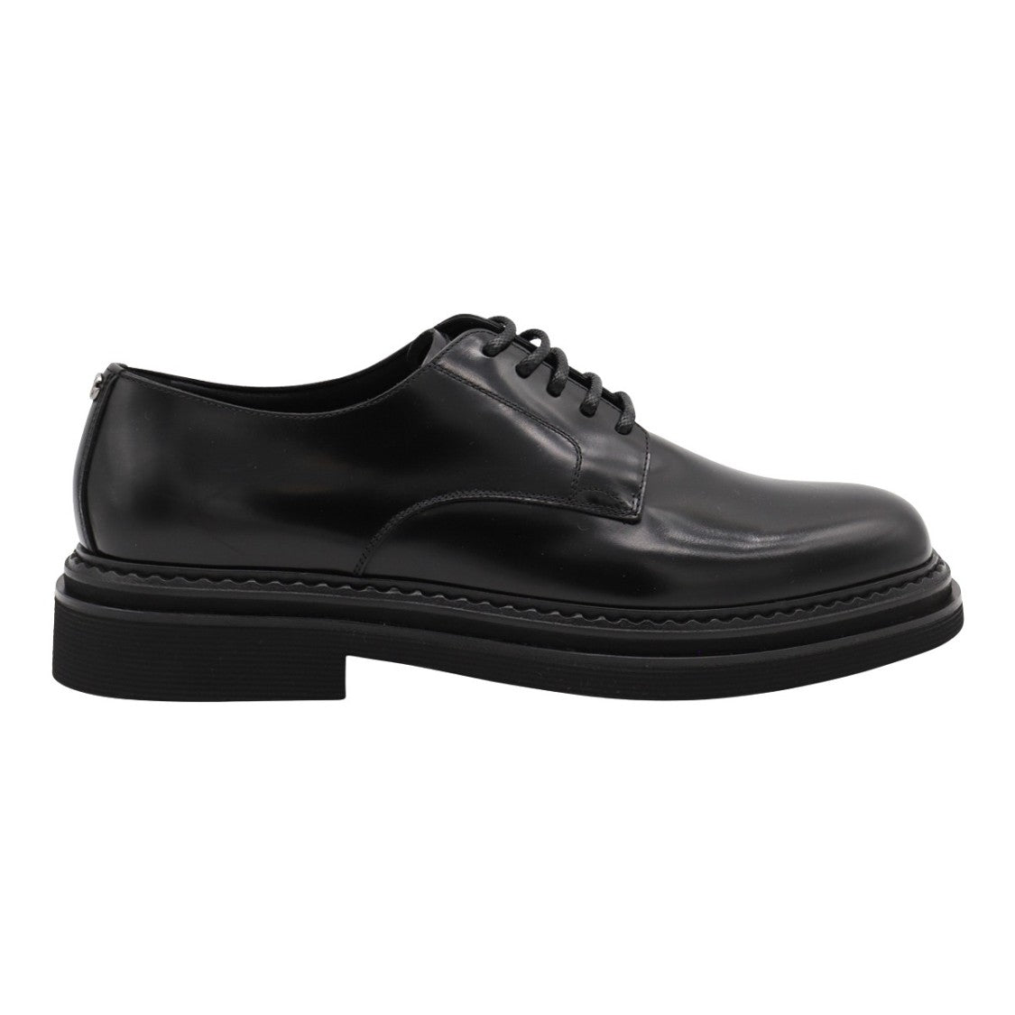 Dolce & Gabbana Polished Black Leather Flat Shoes