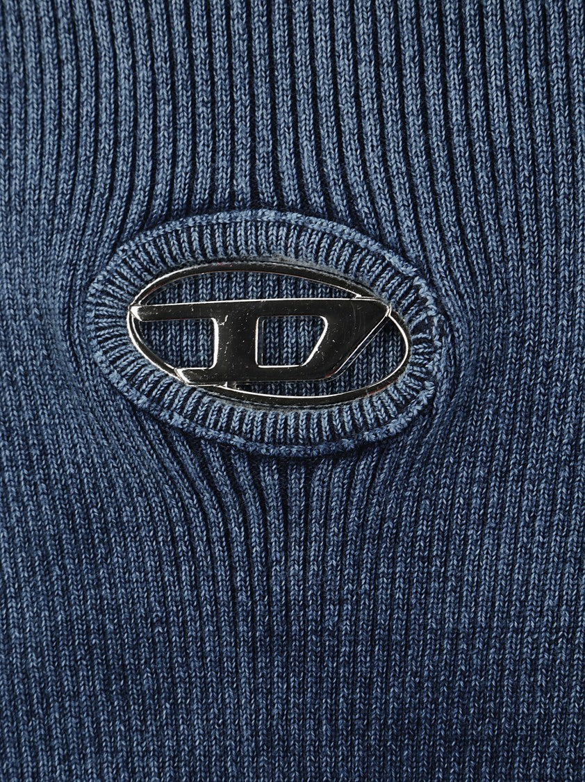 Diesel Sleeveless Ribbed Knit Top With Oval Cutout