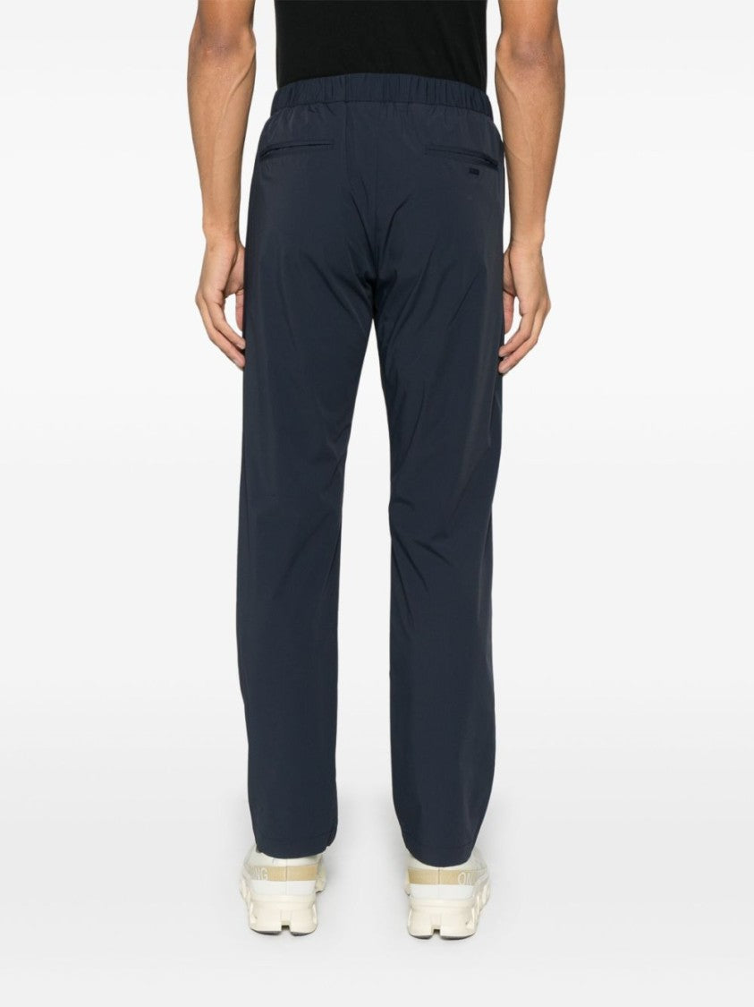 Herno Navy Blue Trousers With Straight-Leg Silhouette