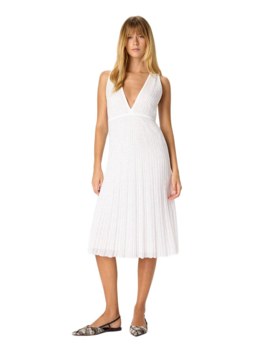 Missoni White Ribbed Sequin Midi Dress