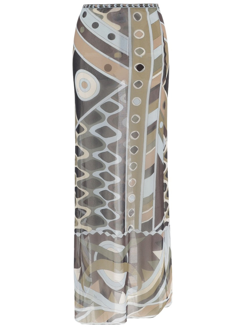 Emilio Pucci Long Silk Skirt With Vivara Print