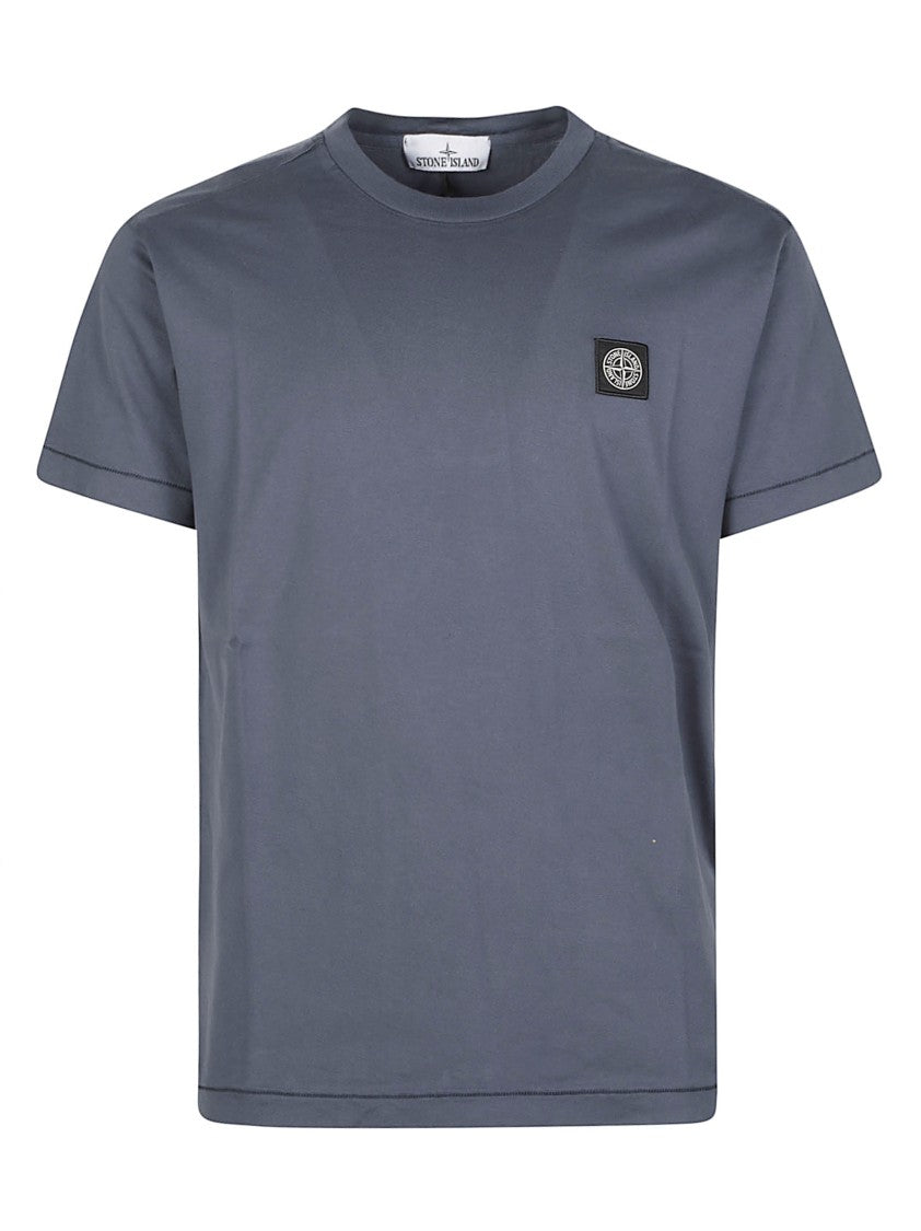 Stone Island Logo Short-Sleeve Patch Cotton T-Shirt