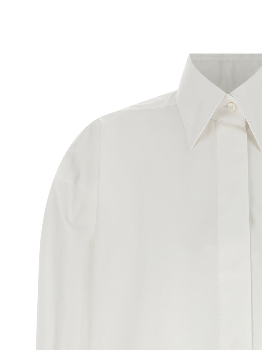 Givenchy Cotton Poplin Asymmetric Shirt With Bow-Tie Feature