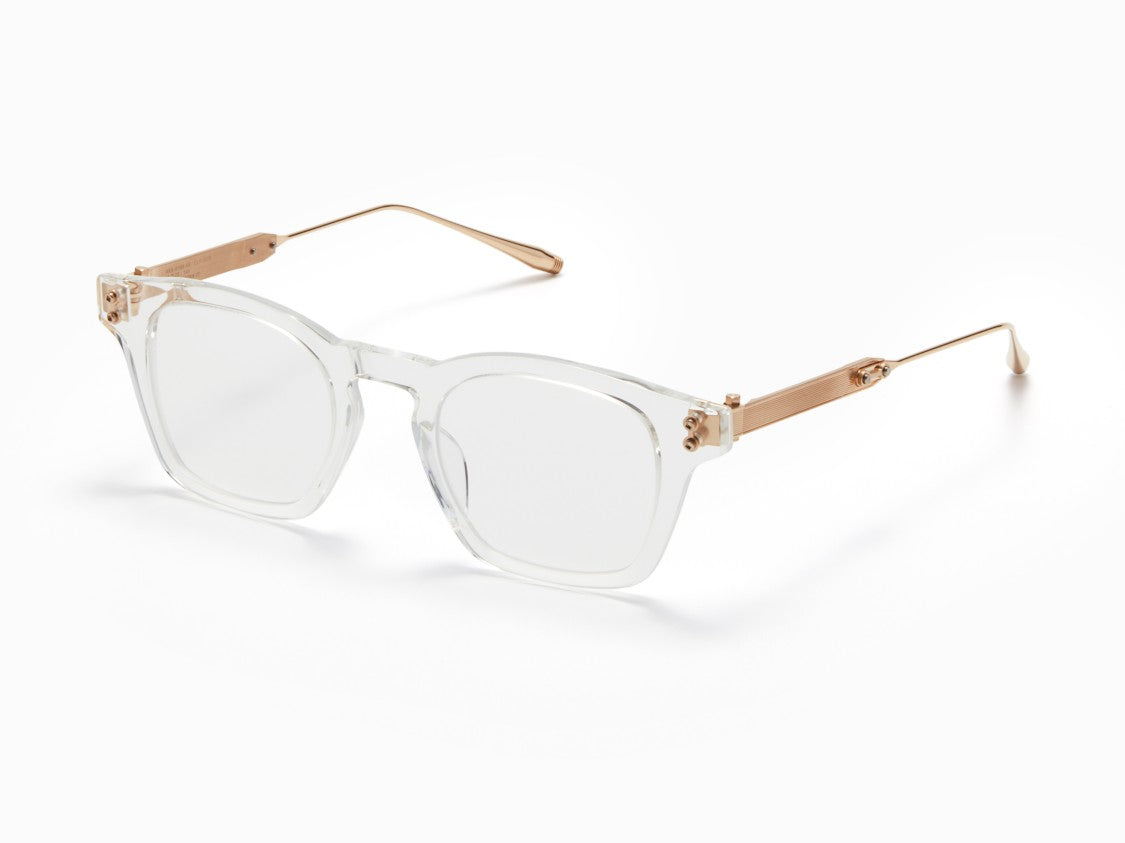 Akoni Gold Wise Translucent Metal Square Eyeglasses
