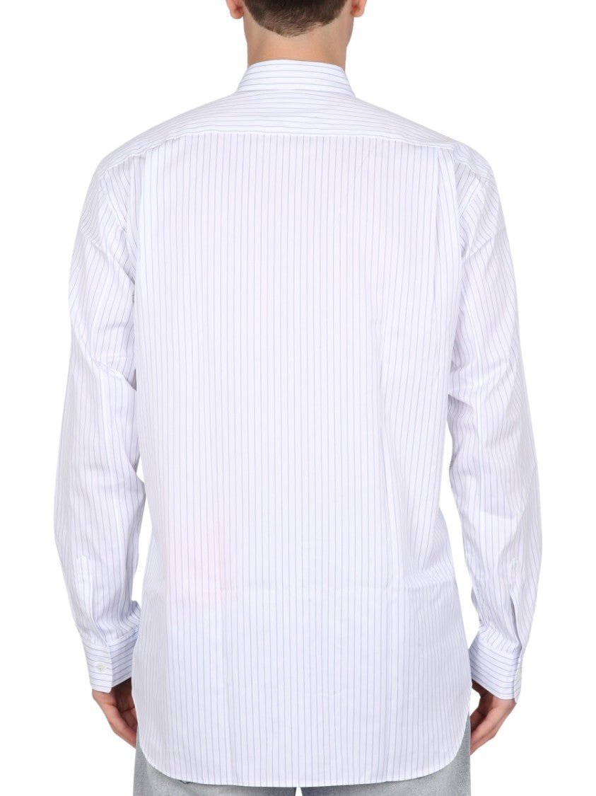 Comme Des Garçons Button-Down Shirt With Classic Collar And Striped Design