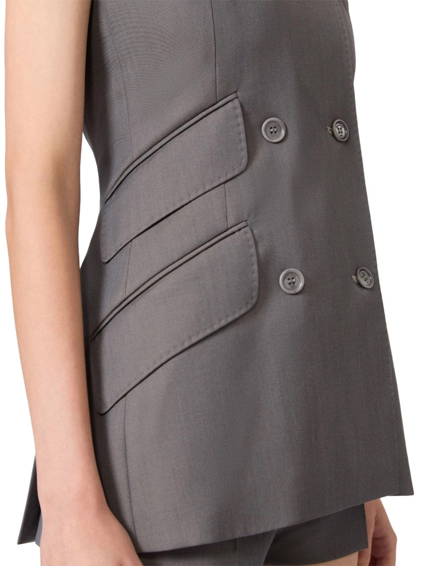 Max Mara Sleeveless Tailored Jacket With Halter Neck