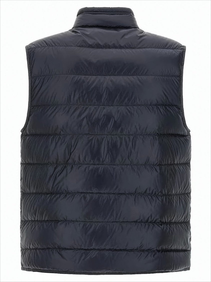 Moncler Sleek Padded Vest With Stand Collar And Logo Patch