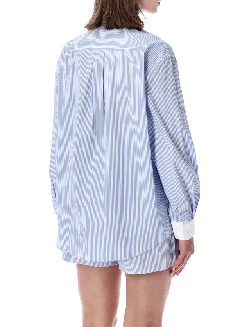 Sporty And Rich Striped Oversized Casual Shirt