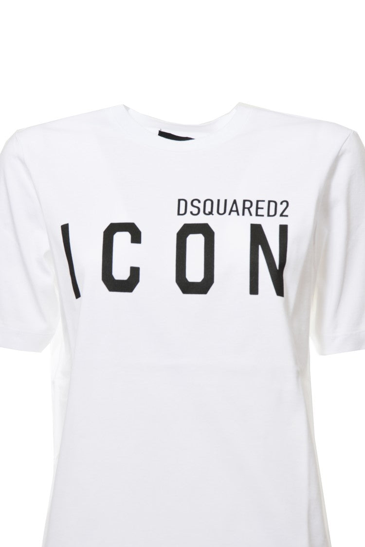 Dsquared2 White Cotton Icon T-Shirt With Print