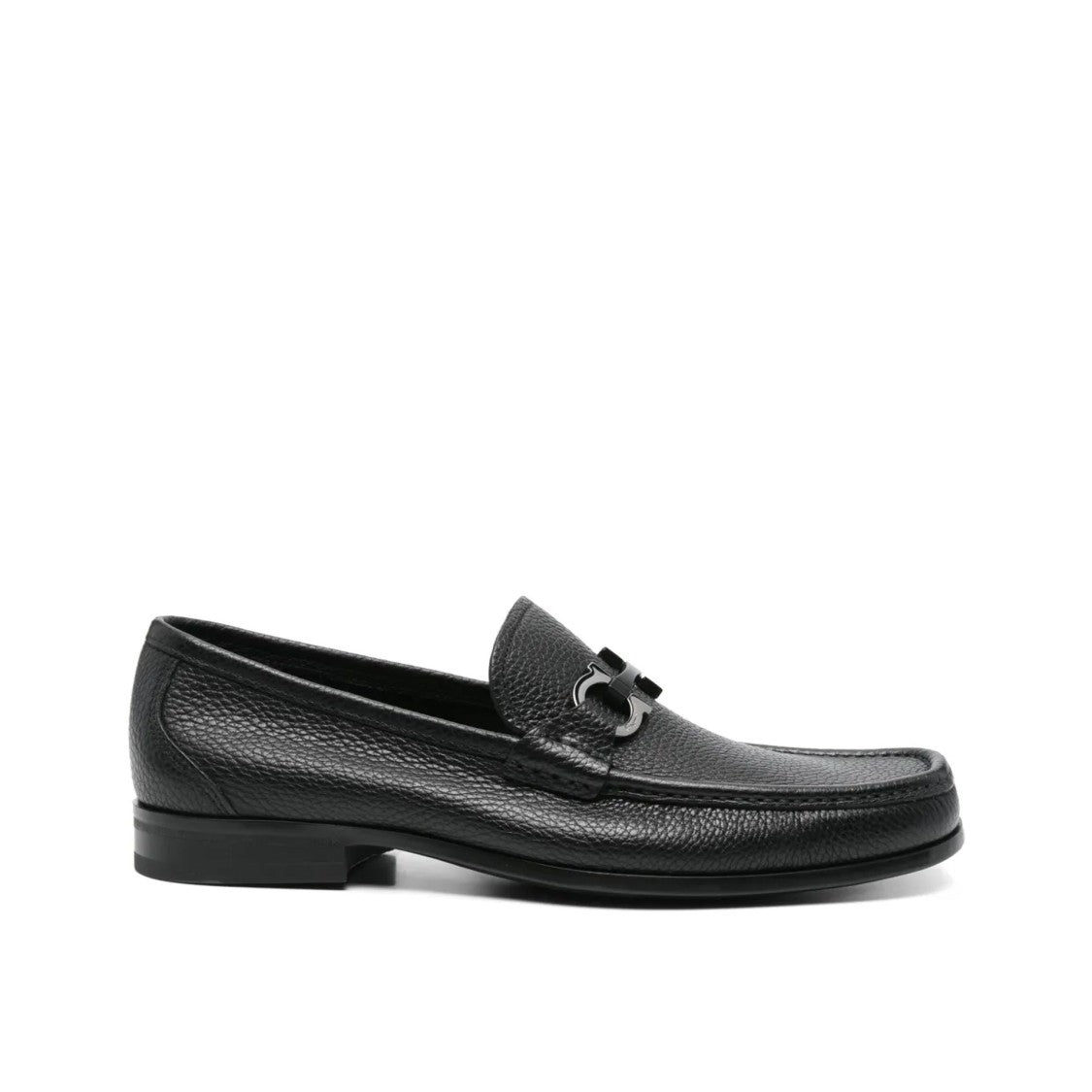 Salvatore Ferragamo Textured Calf Leather Loafers With Gancini Detail