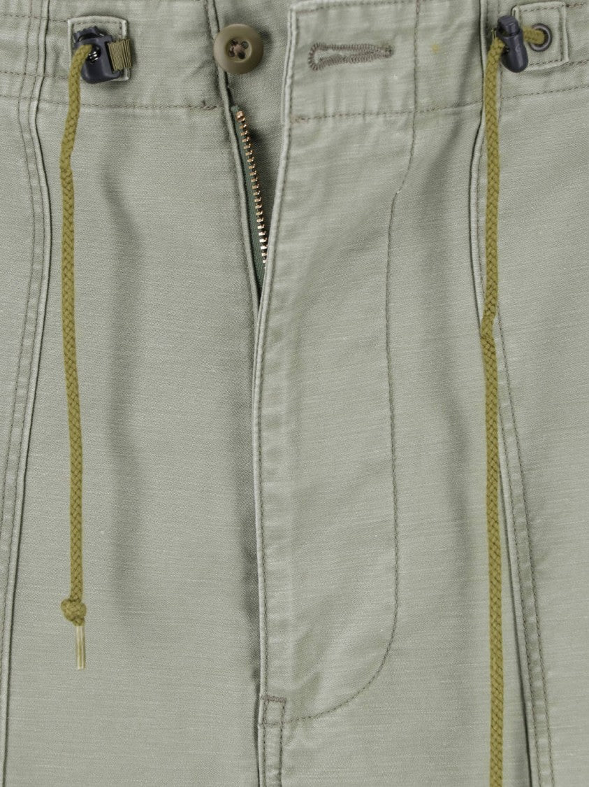 Needles Green String Fatigue Straight Cotton Trousers
