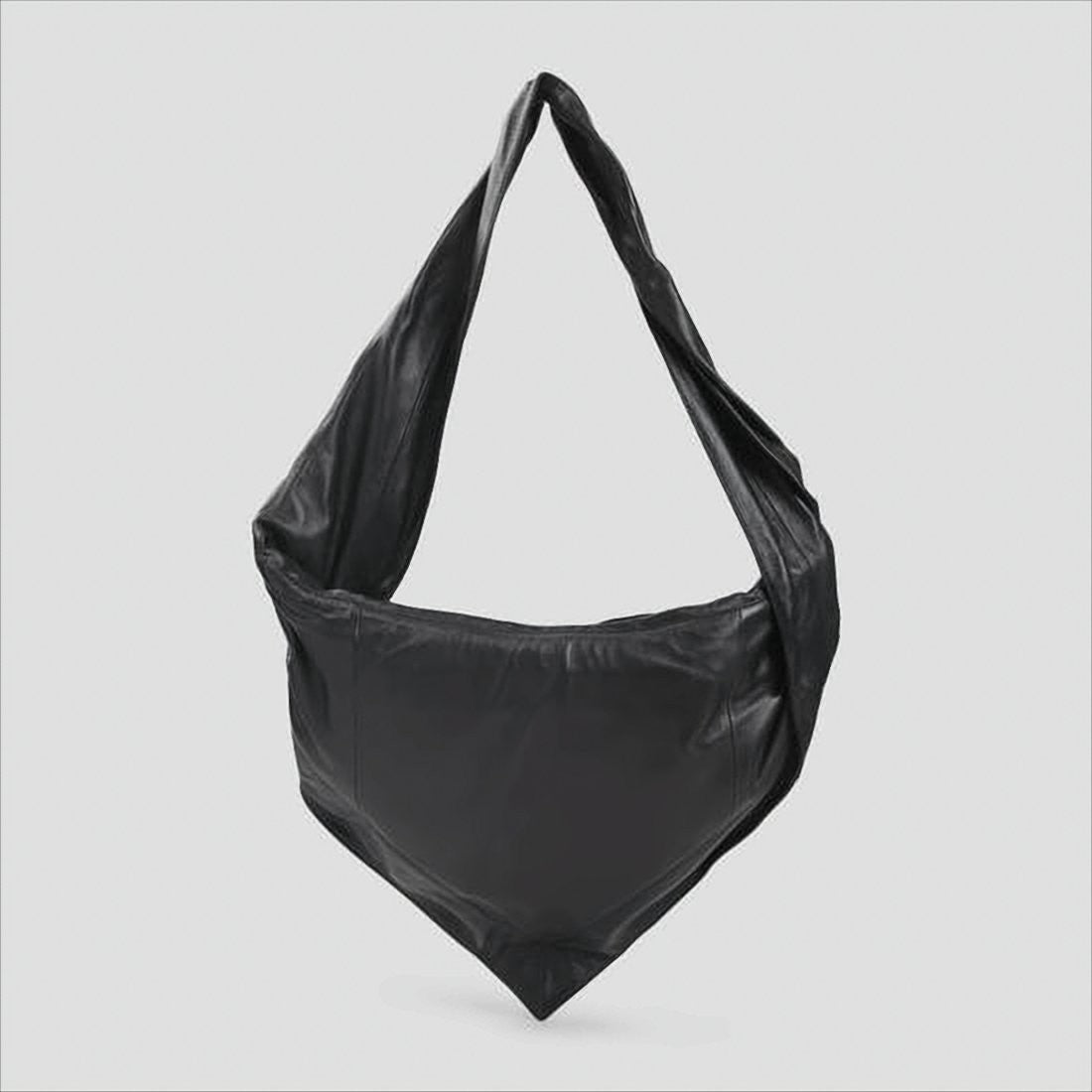 Lemaire Triangular Black Lambskin Crossbody Bag With Padded Strap