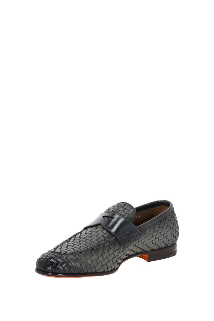 Santoni Carlos Woven Moccasins