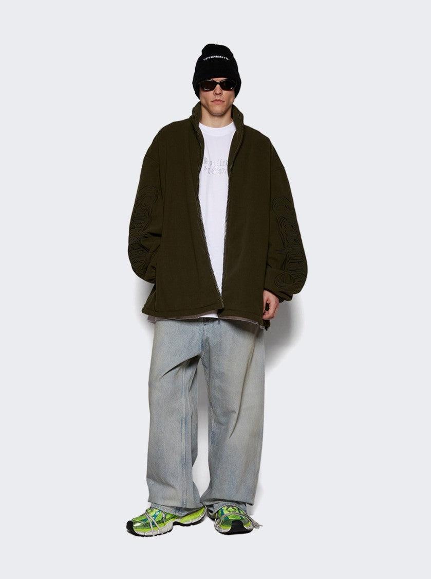 Vetements Embroidered Logo Fleece Jacket