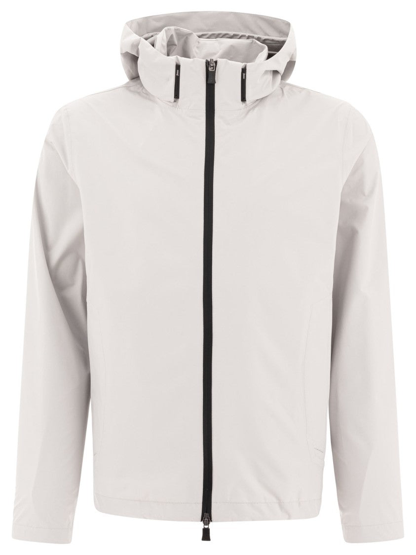 Herno Grey Lightweight Jacket With Design