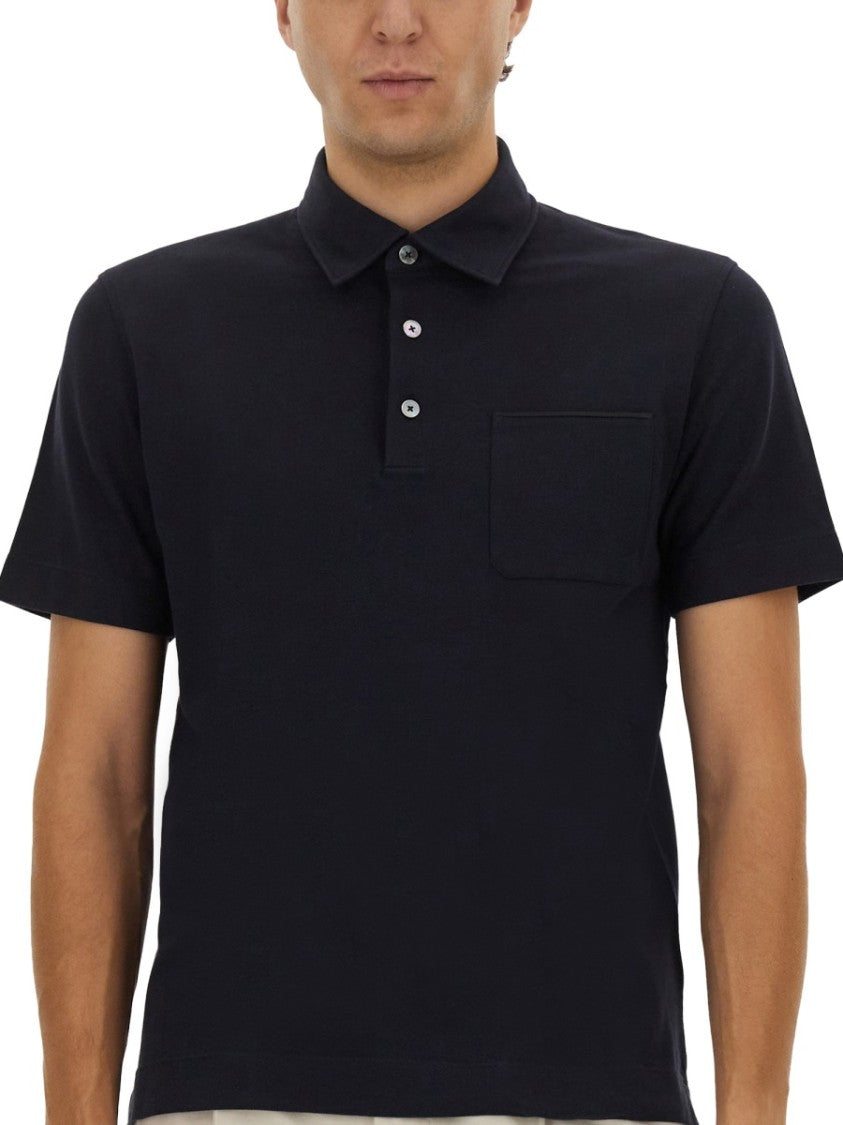Zegna Classic Black Cotton Polo Shirt