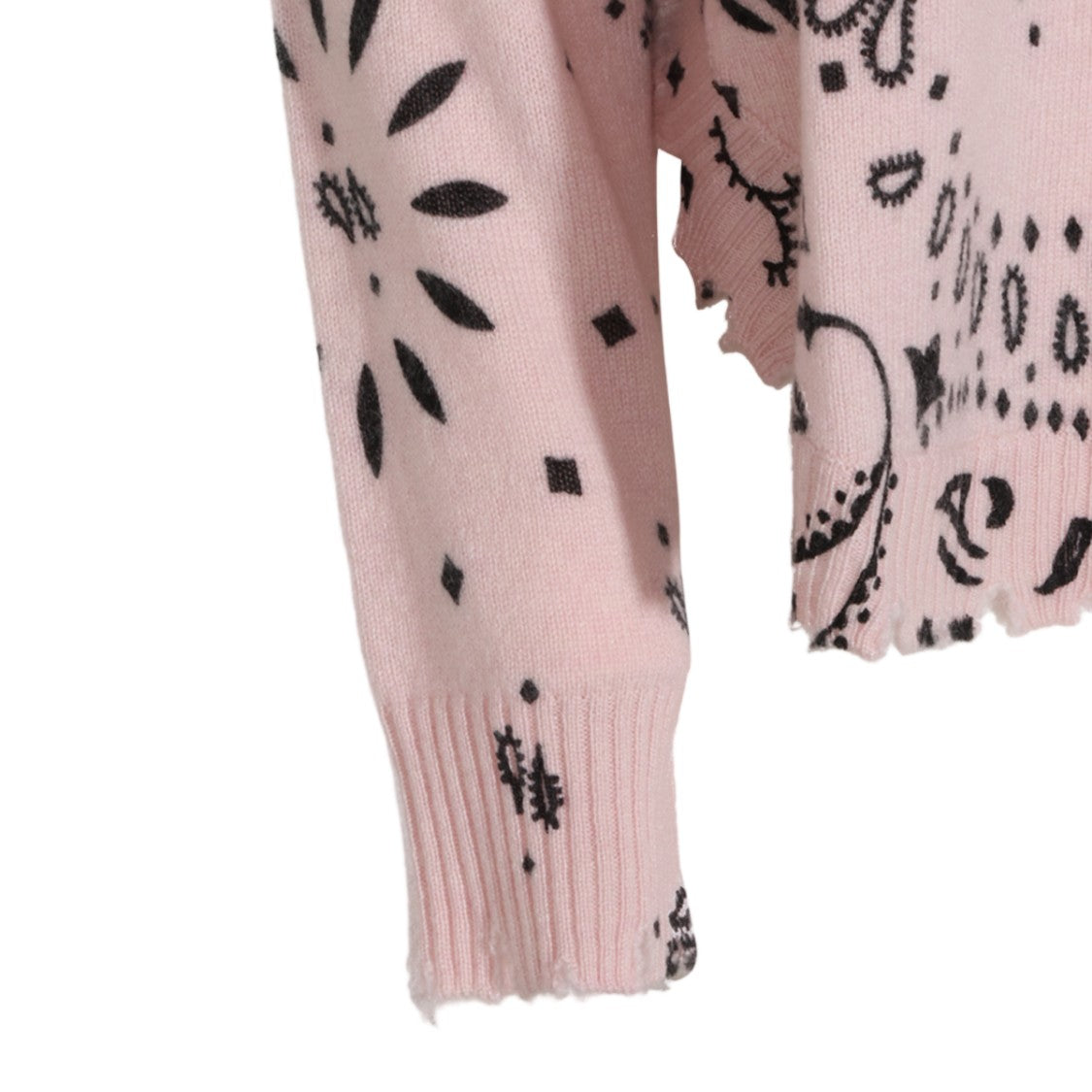 Kujiten Bandana-Inspired Print Sweater With Relaxed Fit And Ribbed Cuffs