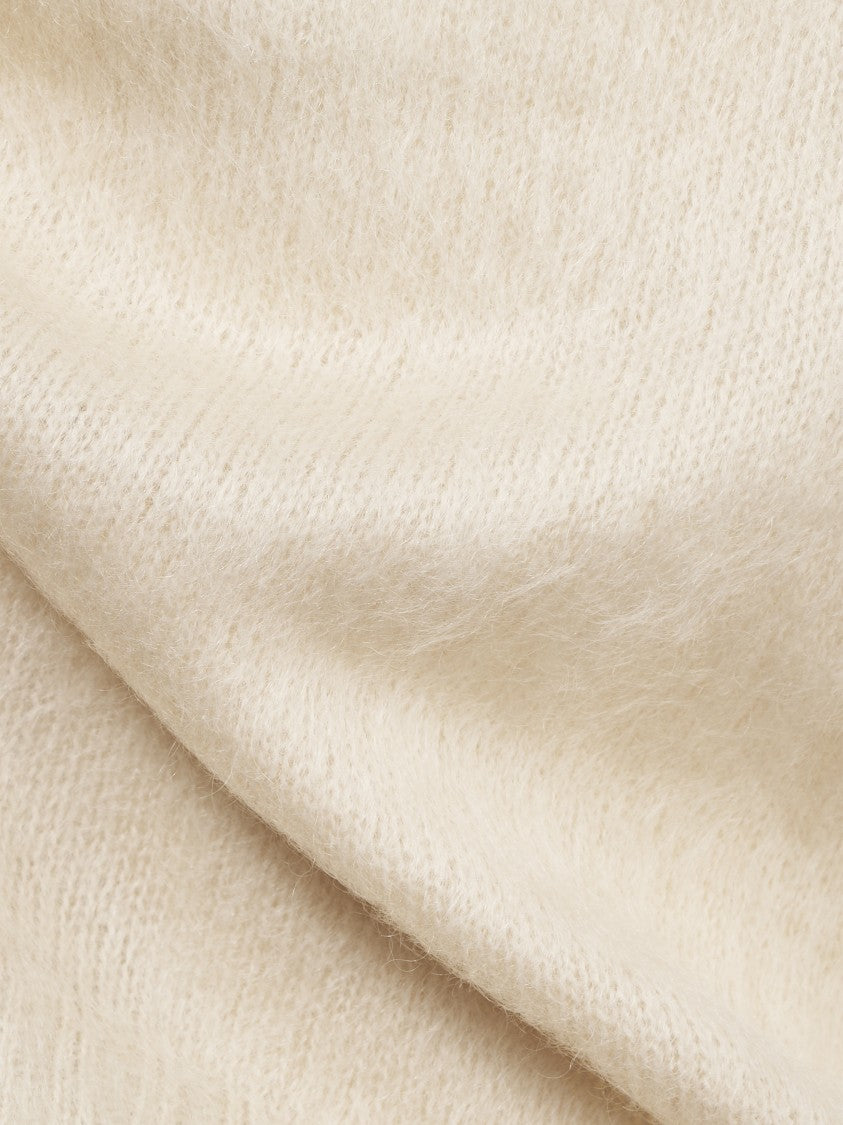 Max Mara Textured Knit Beige Sweater With Classic Silhouette