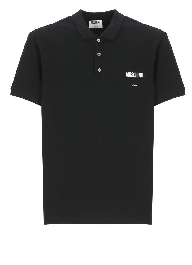Moschino Three-Button Cotton Polo Shirt With Contrasting Logo