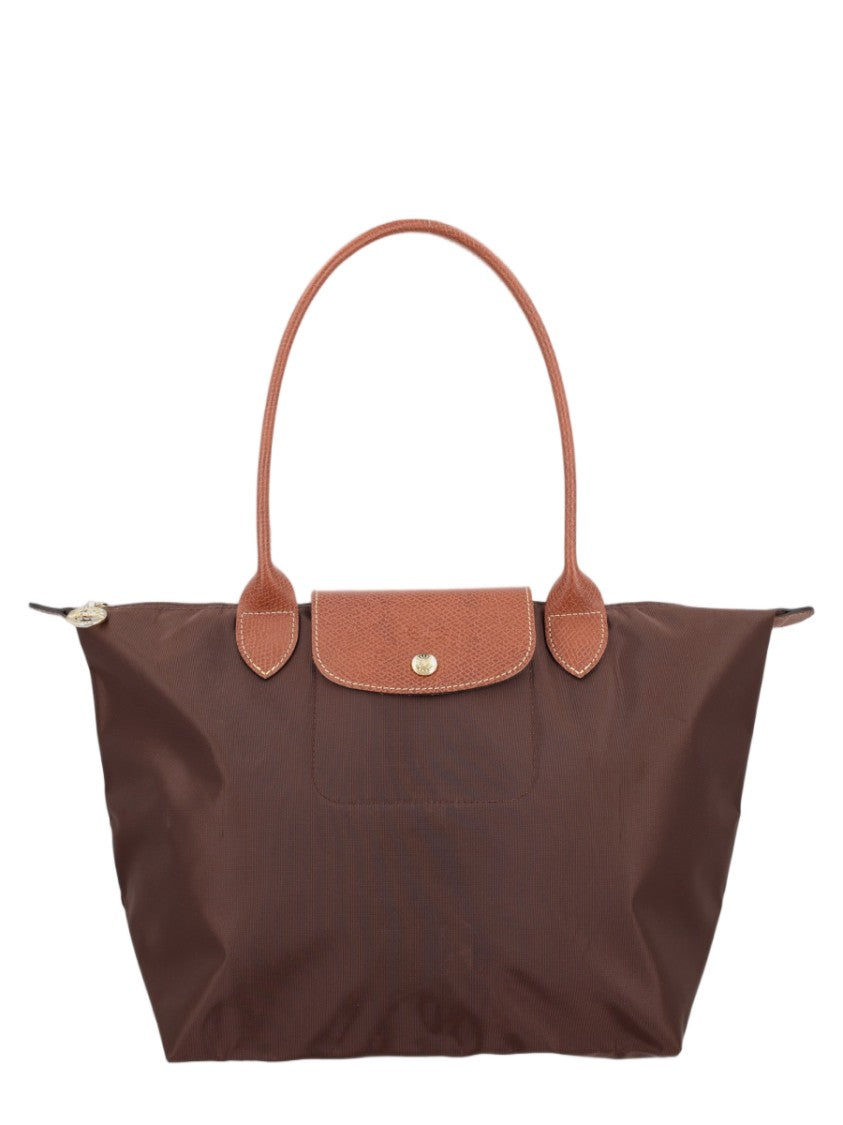 Longchamp Medium Tote Bag With Structured Silhouette And Leather Accents