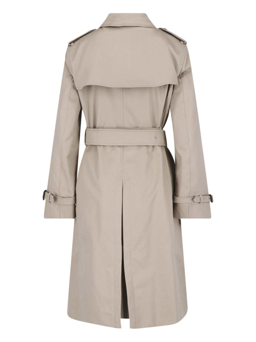 Burberry Beige Double-Breasted Cotton Trench Coat