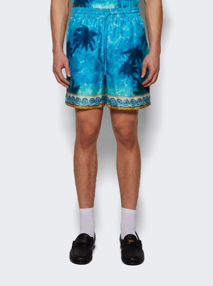 Casablanca Caustics Emblem Shorts Turquoise