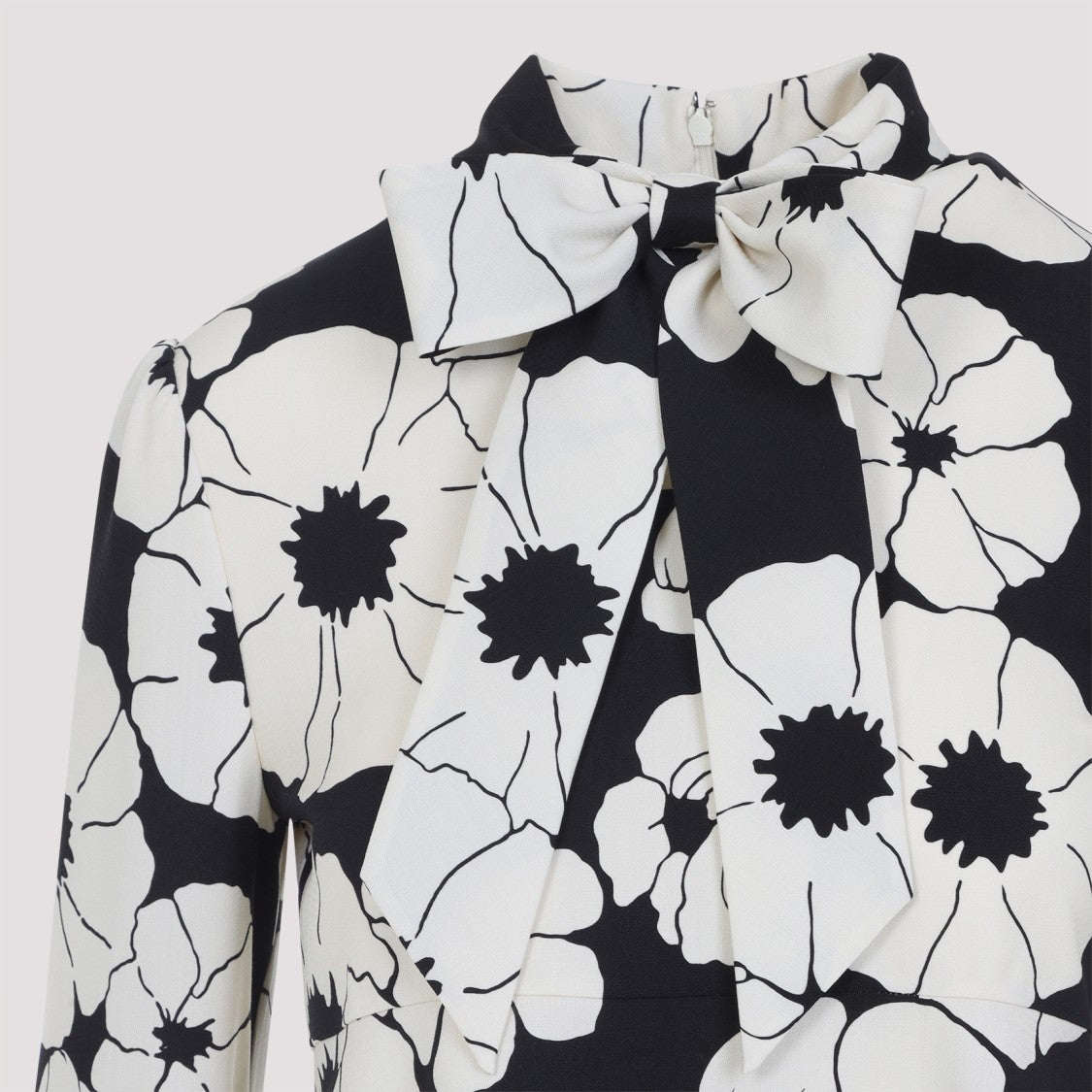 Celine Flared Mini Dress With Stand-Up Collar