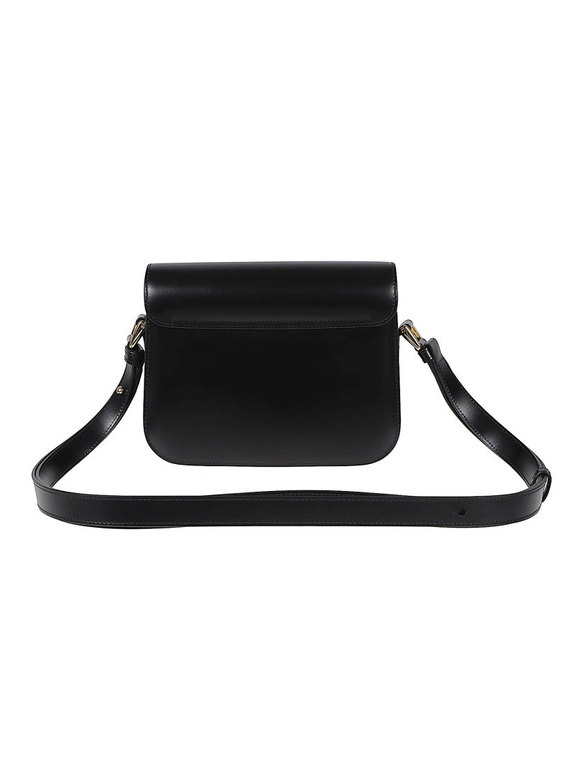 A.P.C. Structured Small Cowhide Leather Bag With Flap Closure