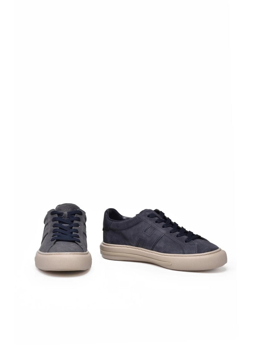 Hogan Blue Leather Suede Sneakers