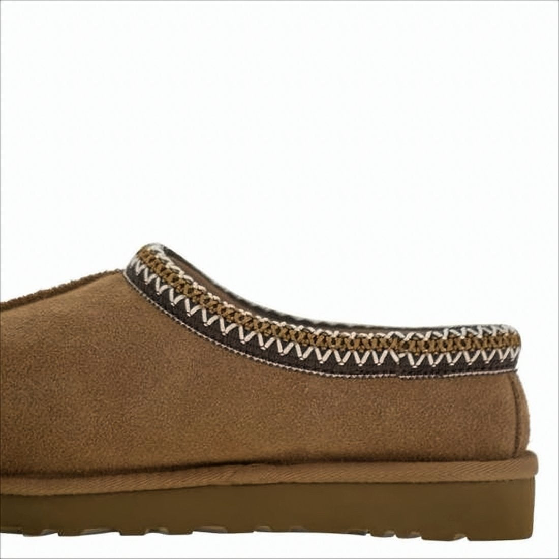 Ugg Slip-On Brown Suede Sneakers With Zigzag Stitch Detail