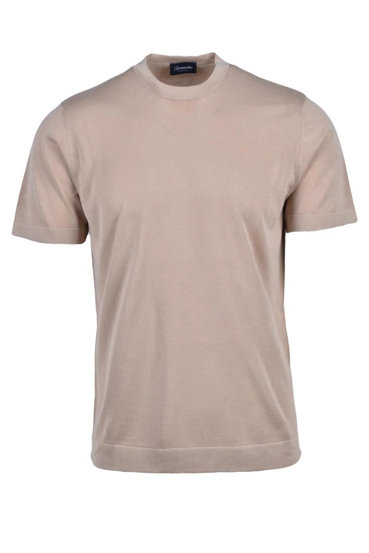 Drumohr Cotton Crewneck Top - Beige