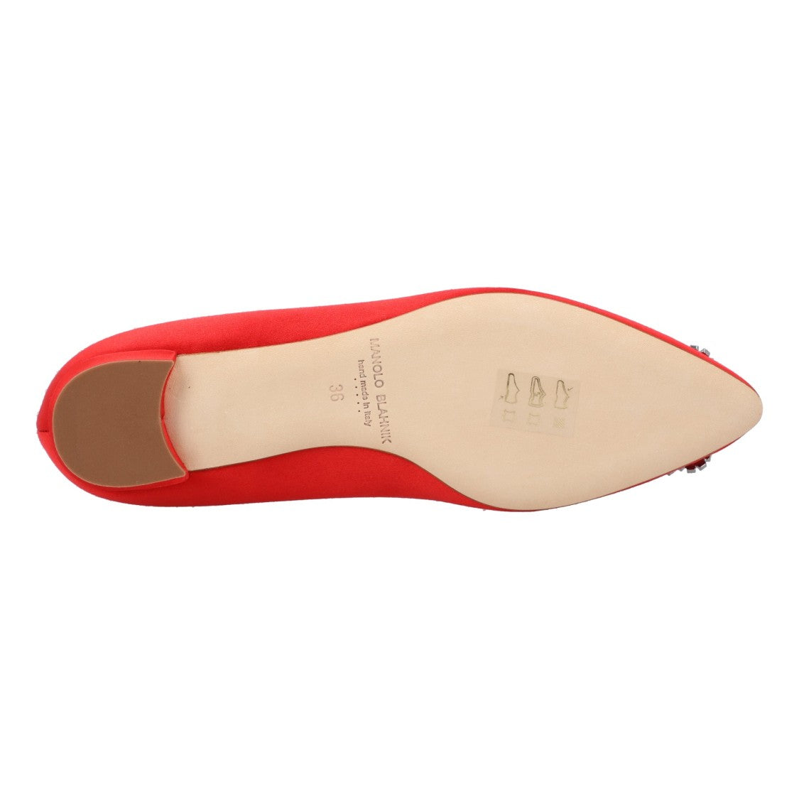 Manolo Blahnik Hangisi Flat Red