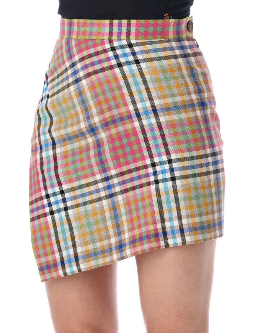 Vivienne Westwood Infinity Vibrant Multicolored Plaid Skirt