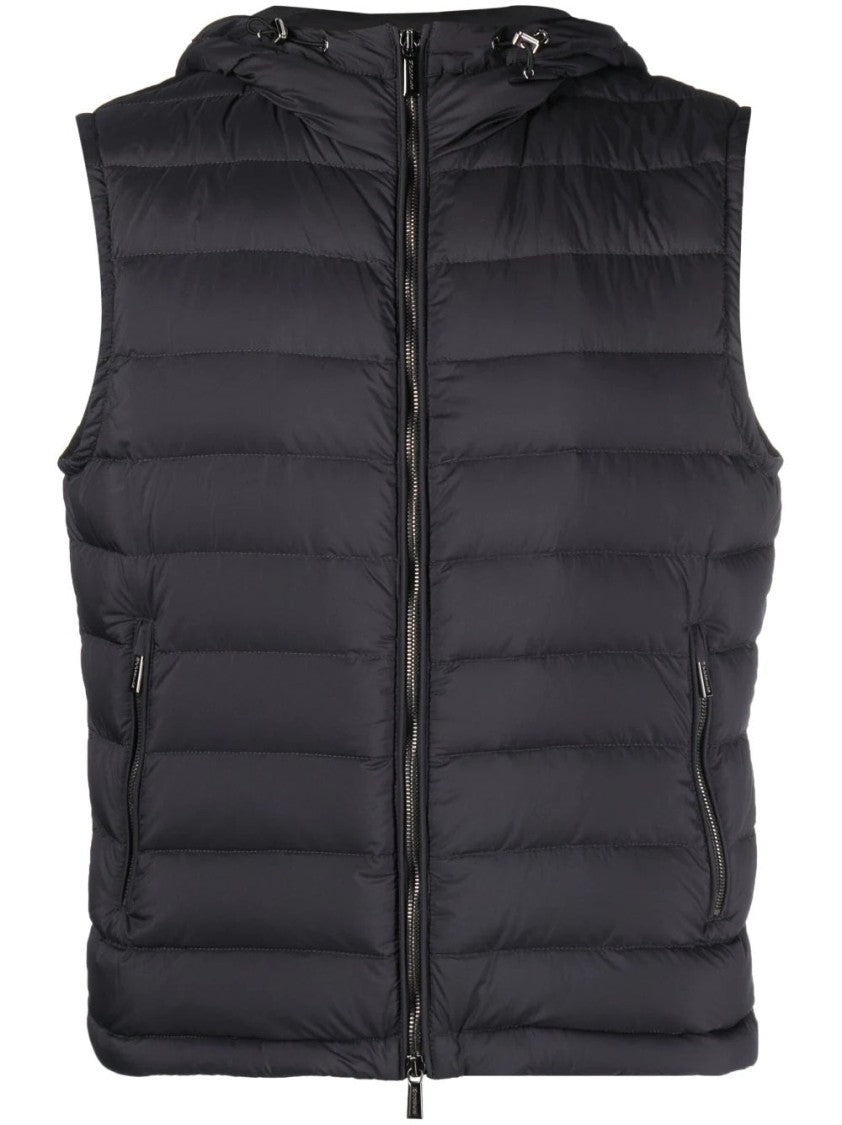 Moorer Padded Grey Jacket With Zip-Up Front