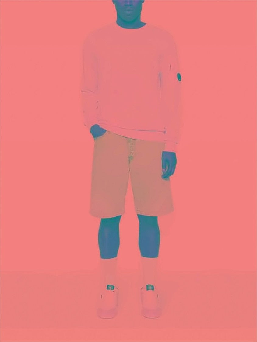 C.P. Company Light Pink Cotton Sweater With Ribbed Cuffs And Iconic Patch