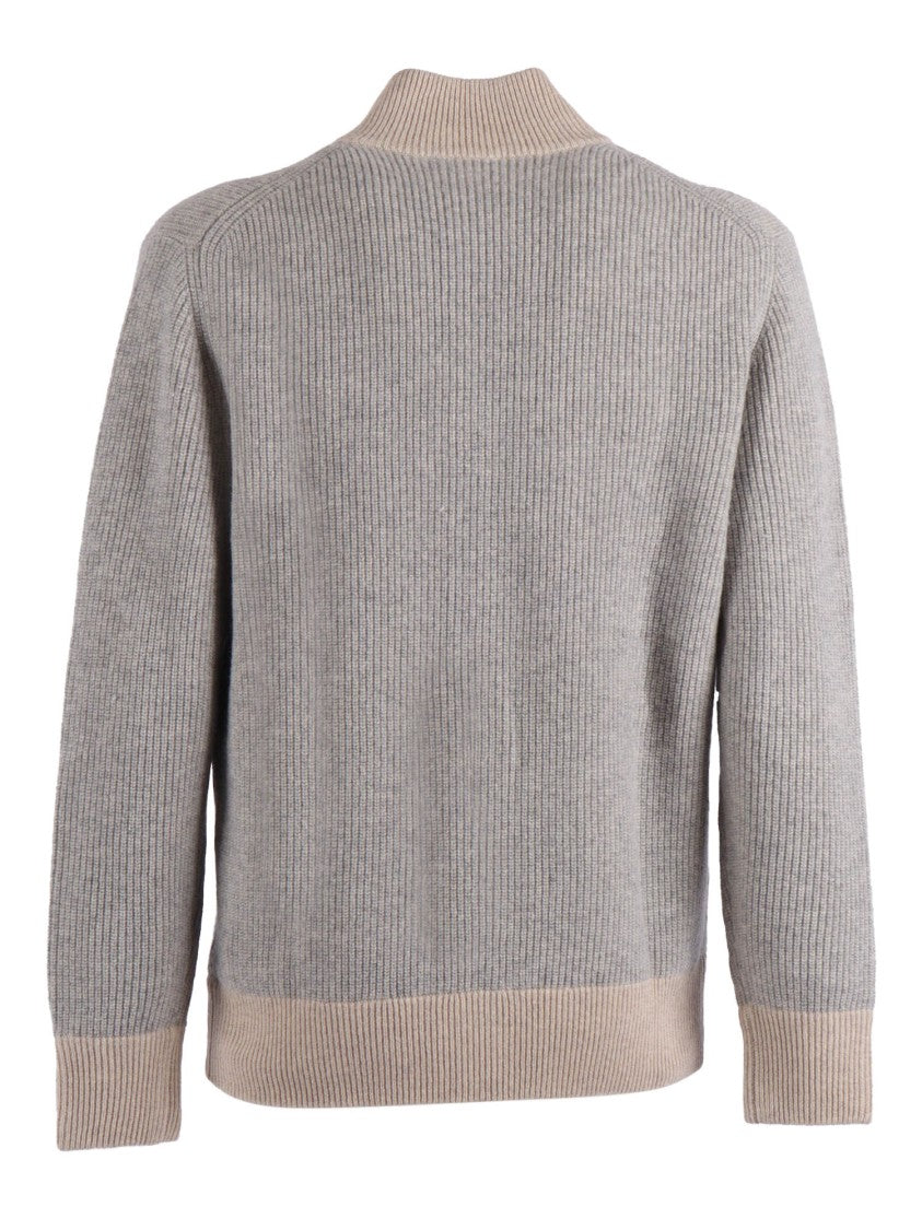 Ballantyne Ribbed Knit Wool Bomber Jacket