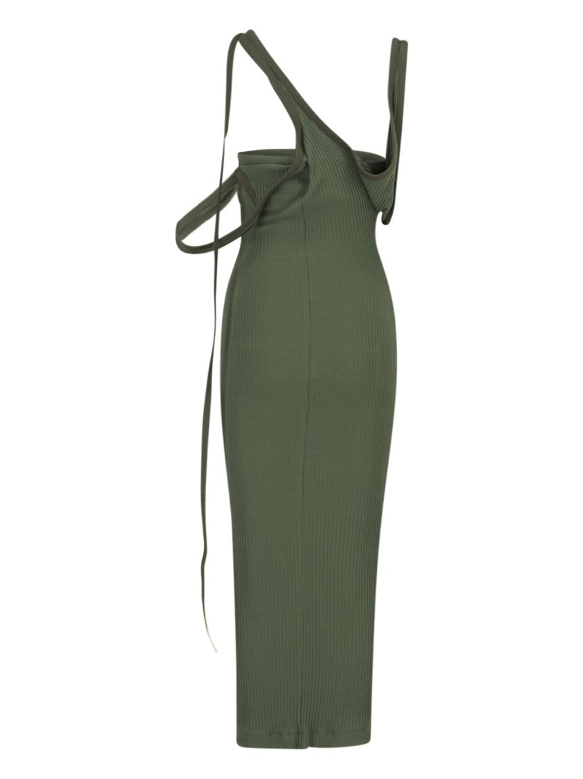 The Attico Green Cotton Long Dress