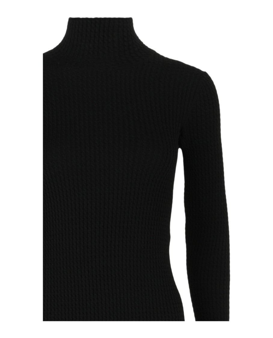 Balenciaga Bodycon Fitted Dress With Turtleneck And Back Vent