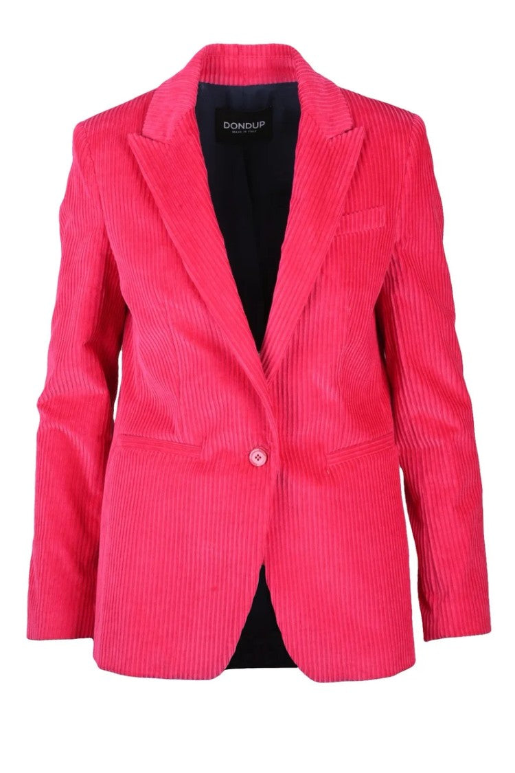 Dondup Long Velvet Jacket - Fuchsia