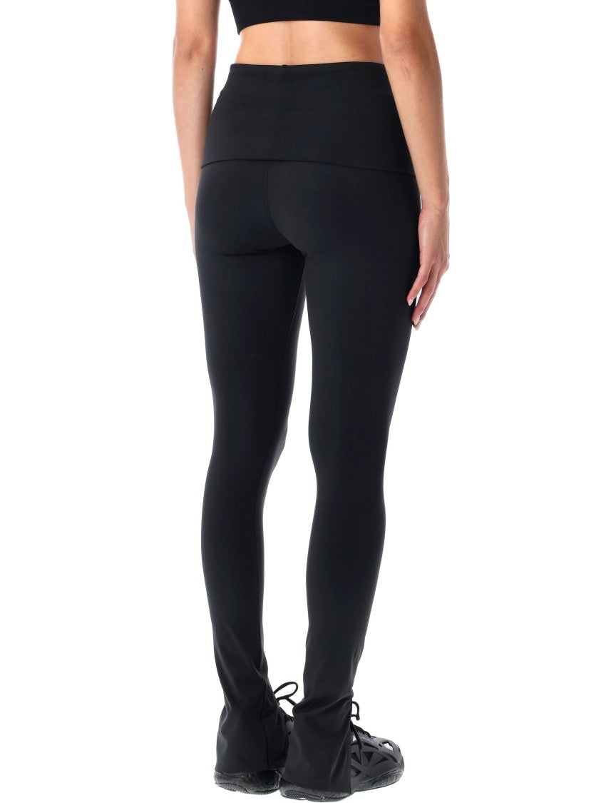 Adidas By Stella Mccartney Body-Hugging Active Leggings With Roll-Top Waistband