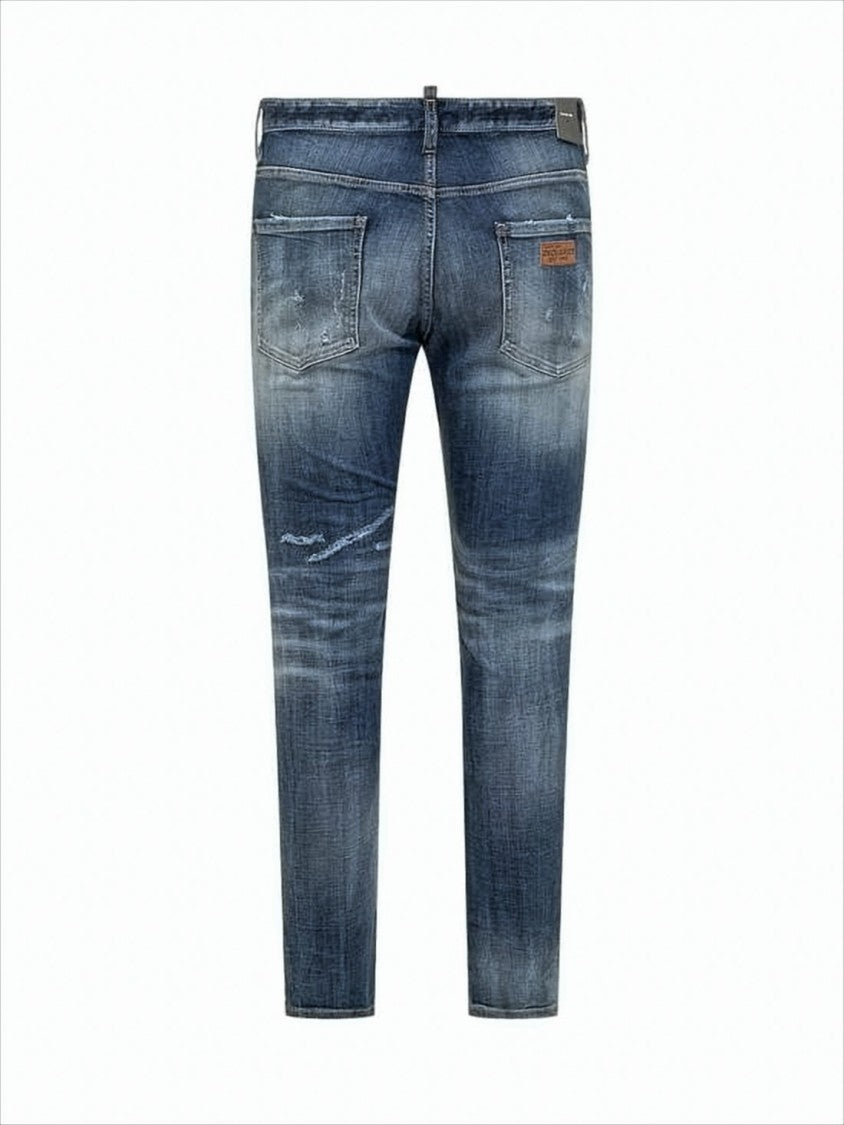 Dsquared2 Distressed Faded Blue Denim Pants