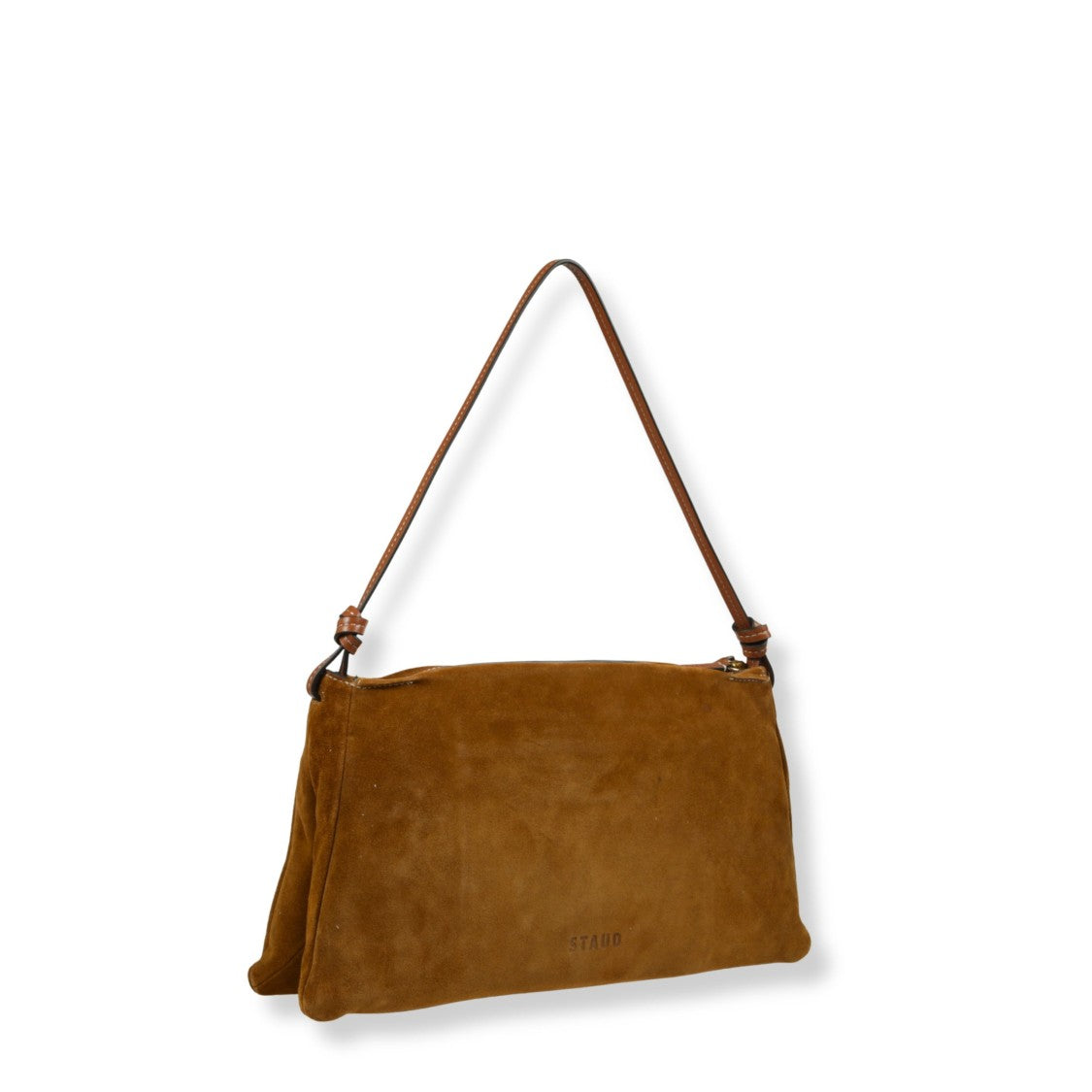 Staud Suede Shoulder Bag With Leather Handle