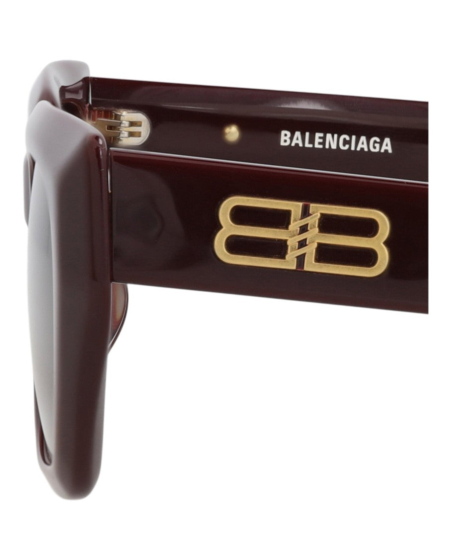Balenciaga Square-Frame Recycled Acetate Sunglasses With Gold Logo Detail