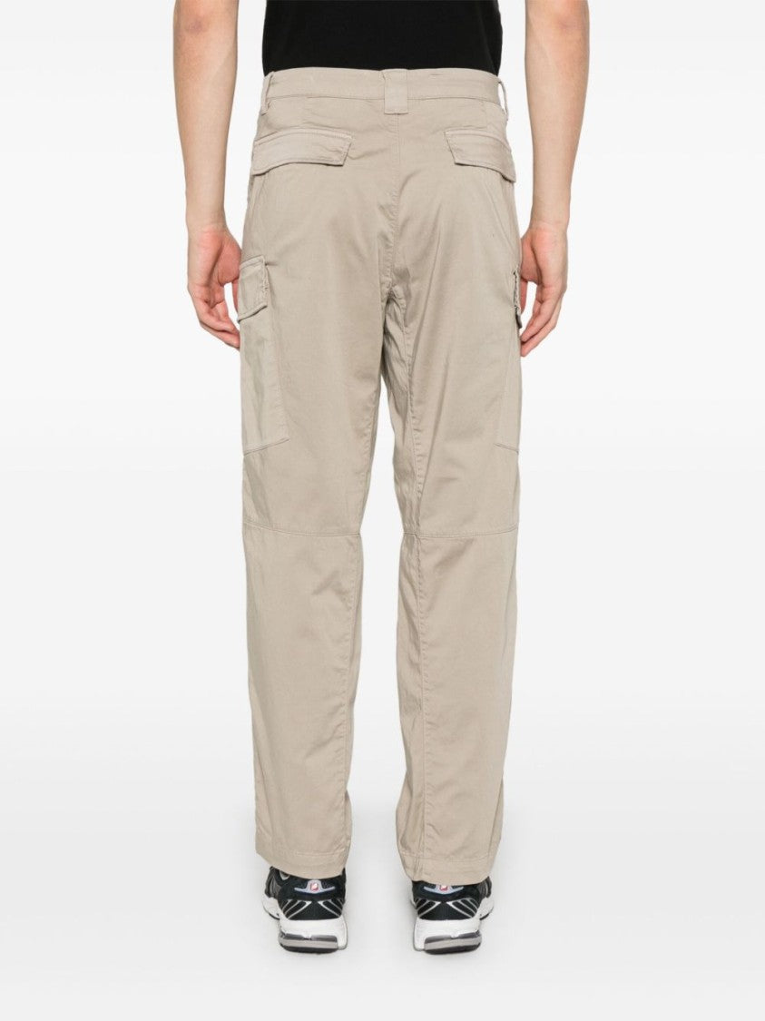 C.P. Company Cargo-Style Beige Trousers With Front Button Fastening And Utility Pockets