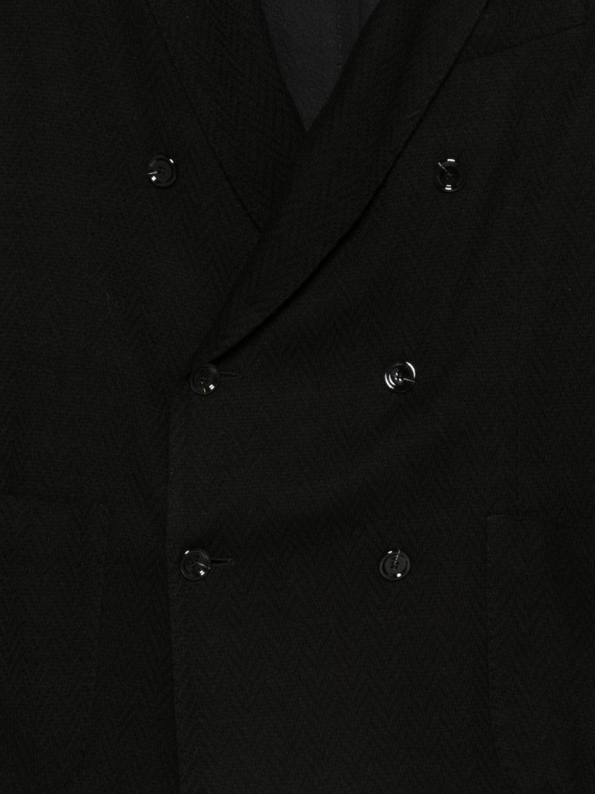 Lardini Double-Breasted Jacket In Lyocell-Cashmere Blend