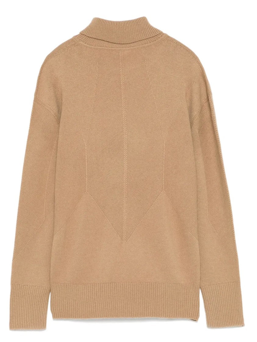 Joseph Soft Wool High Neck Sweater With Geometric Knit Pattern